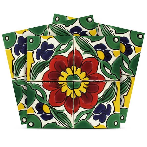 MI ALMA Red, Blue, Yellow and Green C80 5 in. x 5 in. Vinyl Peel and Stick Tile (24-Tiles, 4.17 sq. ft. /1-Pack)