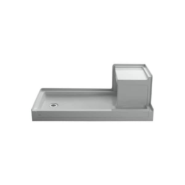 KOHLER Tresham 60 in. x 32 in. Single Threshold Shower Base in Ice Grey