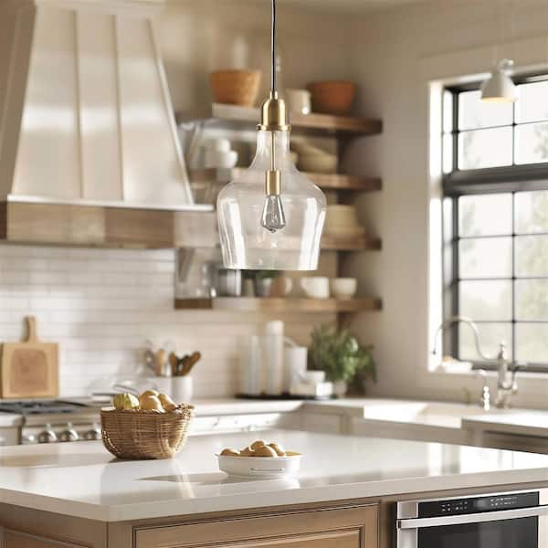 Auburn 1 Gold/Clear Pendant Light