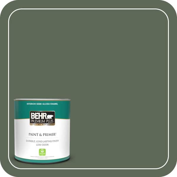 BEHR PREMIUM PLUS 1 qt. #MQ6-15 Less Travelled Semi-Gloss Enamel Low Odor Interior Paint & Primer