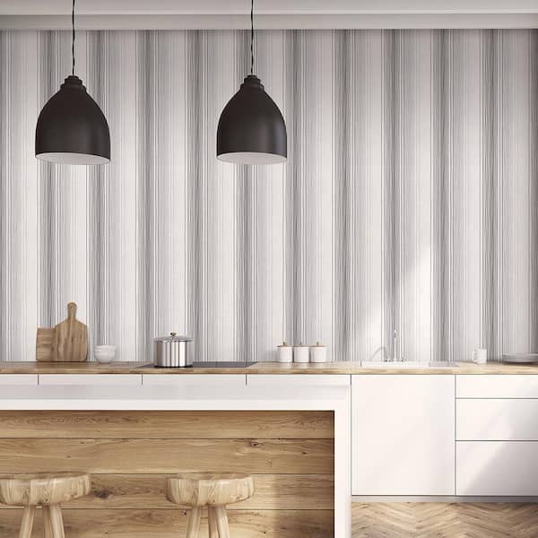 Random Stripe Vinyl Roll Wallpaper (Covers 55 sq. ft.)