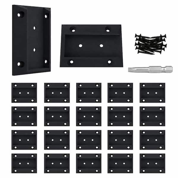 Deck Railing Brackets Connectors Rail Support Kit for 2x4 Wood Post with 124 Screws for Stair Cable Railings 20 Pack