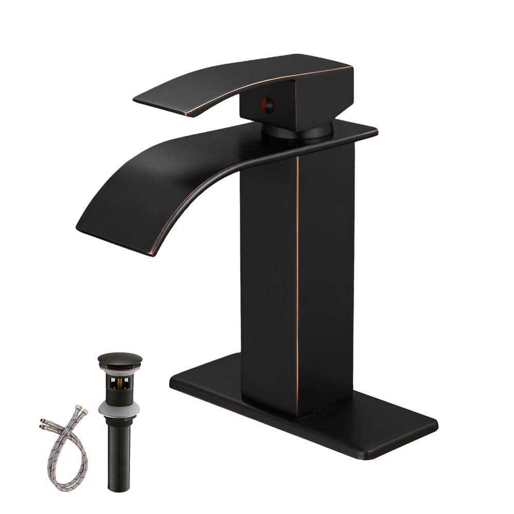 Oil Rubbed Bronze Single Handle Waterfall Bathroom Faucet