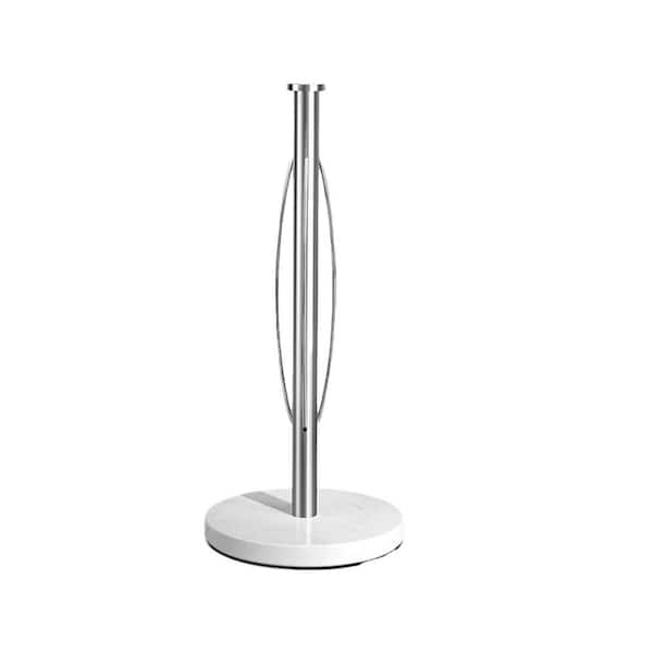 Countertop Mount White Marble Standing Paper Towel Holder Weighted Base Freestanding Easy One-Handed Tear Stable