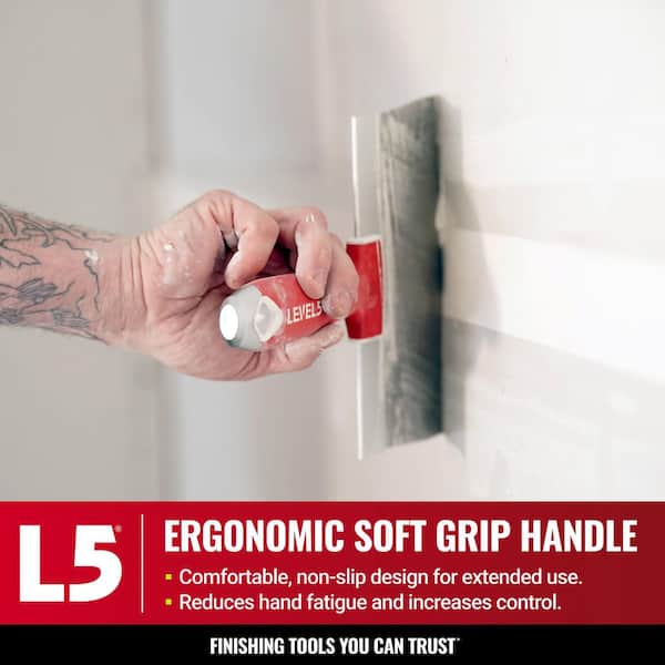 Level 5 10 in. Stainless Steel Taping Knife with Soft Grip 5-136