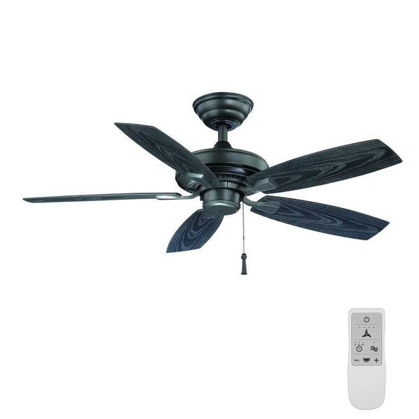Hampton Bay Gazebo II 42 in. Natural Iron Ceiling Fan with WiFi Remote Control works with Google Assistant and Alexa