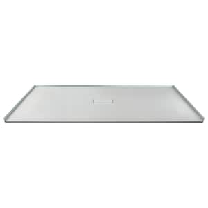 Zero Threshold 39.4 in. L x 60 in. W Customizable Threshold Alcove Shower Pan Base with Center Drain in Grey