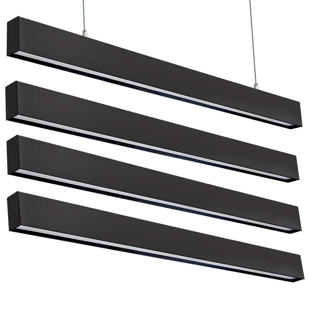 4 ft. 50-Watt Integrated LED Dimmable 6000 lumens Black Up and Down Suspended Shop Light 3CCT Selectable (4-Pieces) price history on PriceWatchPro