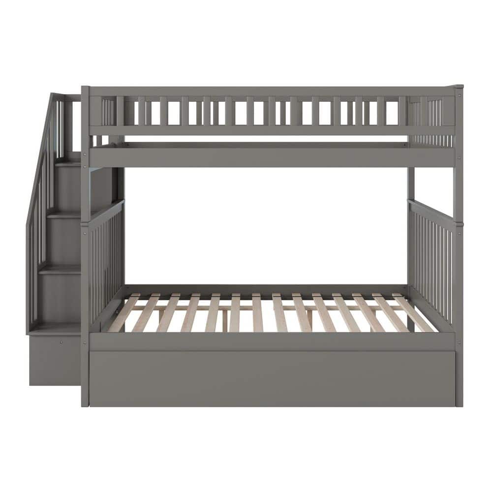Woodland Staircase Bunk Bed Full over Full with Twin Size Urban Trundle Bed - Thumbnail 3