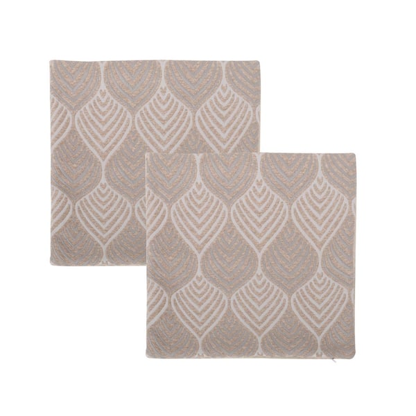 Noble House Felsmere Light Brown 18 in. x 18 in. Pillow Cover (Set of 2)