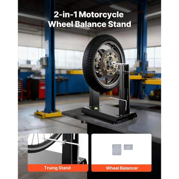 Black Widow Portable Wheel Balancer Stand – Adjustable Centering Cones – Tire Balancer Tool