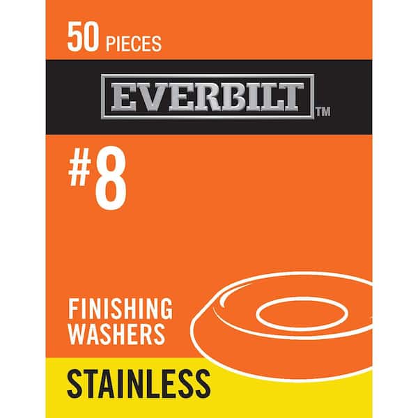 Everbilt #8 Stainless-Steel Finishing Washer (50-Piece)