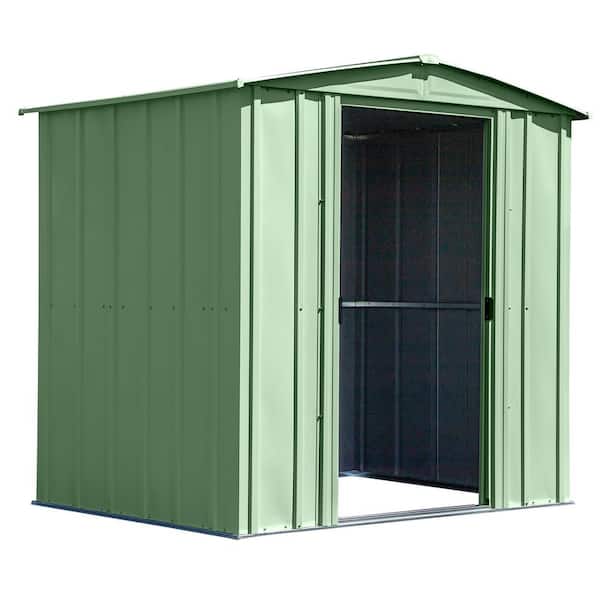 Arrow 6 ft. x 5 ft Green Metal Storage Shed With Gable Style Roof 27 Sq. Ft.