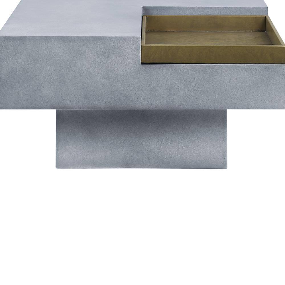 Kailano 32" Weathered Gray Fiber Cement Square Coffee Table