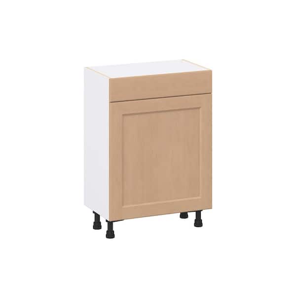 J COLLECTION Lakewood 24 in. W x 14.75 in. D x 34.5 in. H Assembled Shaker Base Kitchen Cabinet in Sugar Cookie with Drawer