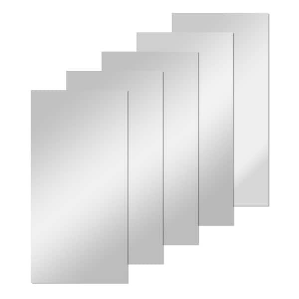 5-Piece 36 in. W x 72 in. H Rectangular Frameless Tempered HD Wall Mirror, Gym and Dance Mirror