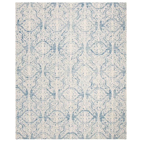 SAFAVIEH Blossom Blue/Ivory 8 ft. x 10 ft. Floral Area Rug