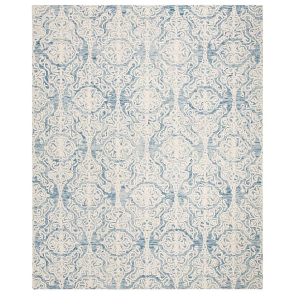 SAFAVIEH Blossom Blue/Ivory 8 ft. x 10 ft. Floral Area Rug