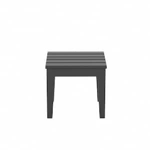 Shoreside Gray Square HDPE Plastic 18 in. Modern Outdoor Side Table