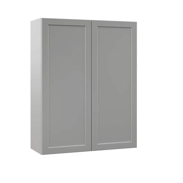 Hampton bay designer series melvern assembled wall kitchen cabinet with glass deals doors