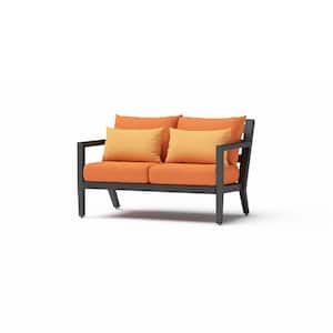 Thelix 5-Piece Aluminum Patio Conversation Set with Tikka Orange Cushions