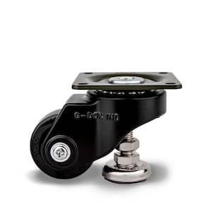 GDL 2 in. Nylon Swivel Flat Black Plate Mounted Leveling Caster with 330 lb. Load Rating