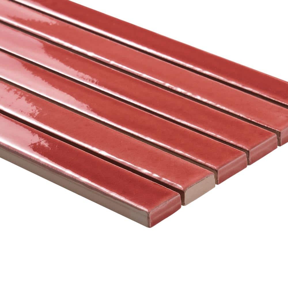 Wild Coralito Pink Glossy Ceramic Mosaic Wall Tile