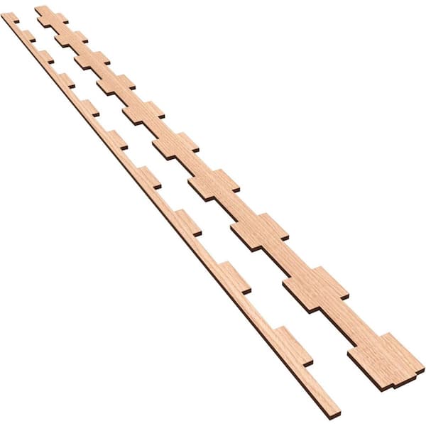 Ekena Millwork Midland 47 in. H x 0.25 in. W Slatwall Panels in Hickory 30-Pack