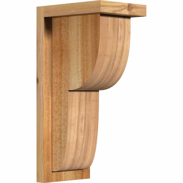 Ekena Millwork 6 in. x 8 in. x 16 in. Western Red Cedar Crestline Rough Sawn Corbel with Backplate