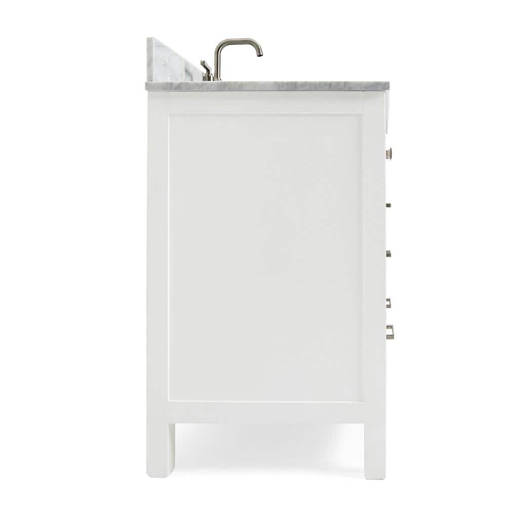 Cambridge 49-Inch White Marble Top Single Sink Bathroom Vanity