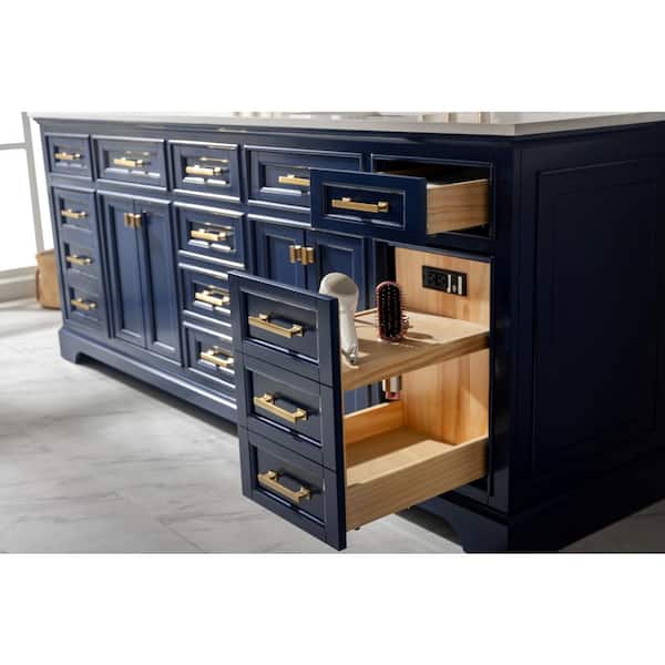 Design Element Milano 84 in. W x 22 in. D Bath Vanity in Blue with