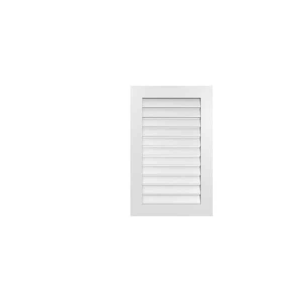 Ekena Millwork 24 in. x 38 in. Vertical Surface Mount PVC Gable Vent: Functional with Standard Frame