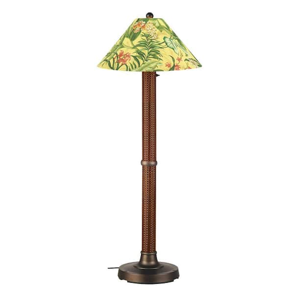 Patio Living Concepts Bahama Weave 60 in. Red Castango Floor Lamp with Soleil Shade