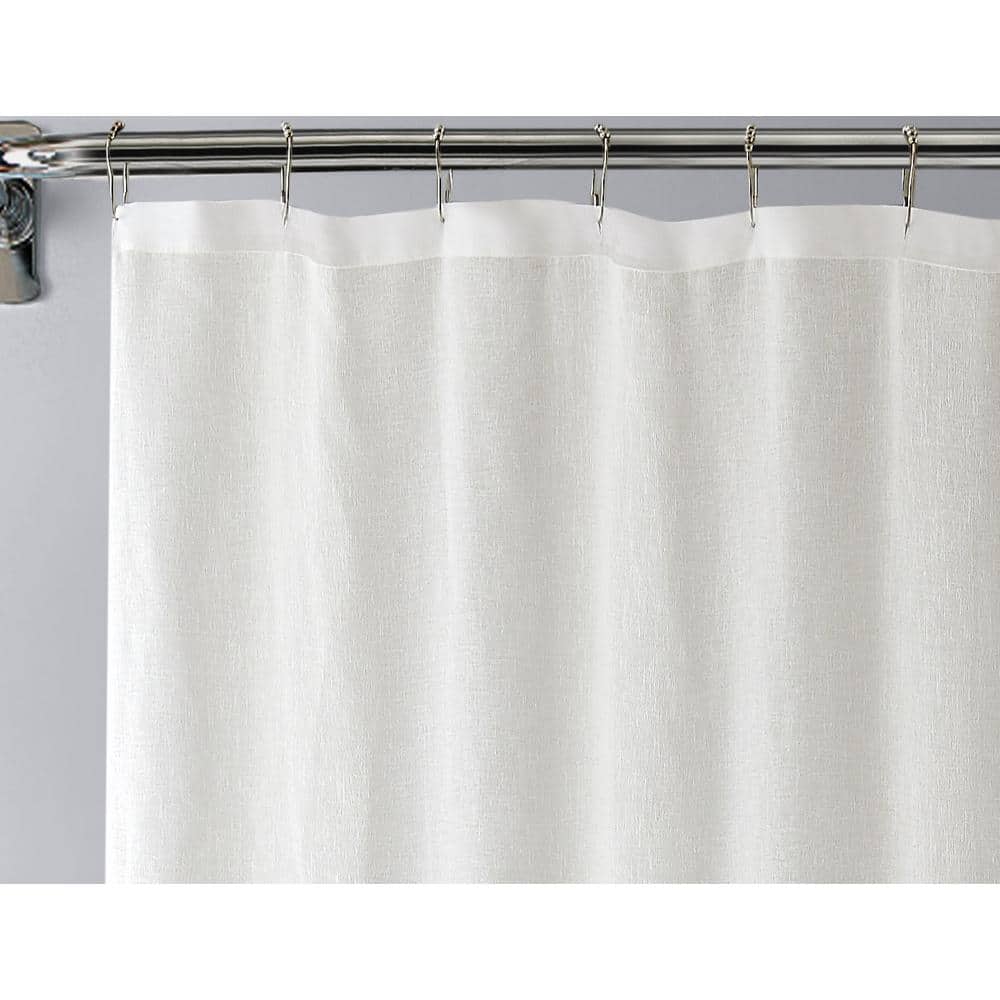 Mauve Linen Look Ombre Striped Shower Curtain, One Size