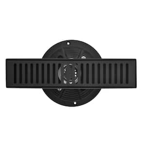12 in. Linear Shower Drain with Removable Quadrato Pattern Grate in Matte Black