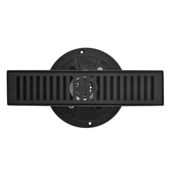 Tahanbath 12 in. Linear Shower Drain with Removable Quadrato Pattern Grate in Matte Black