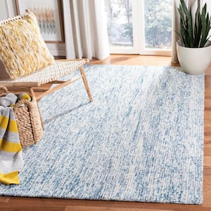 Abstract Ivory/Navy 2 ft. x 3 ft. Geometric Area Rug