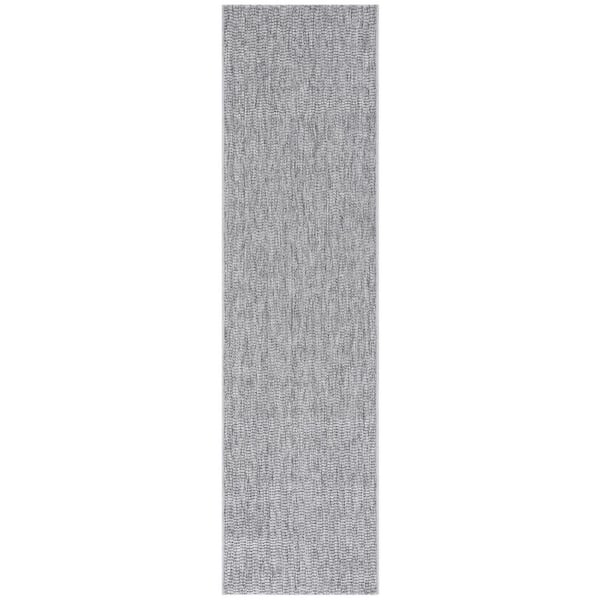 SAFAVIEH Sisal All-Weather Dark Gray 2 ft. x 8 ft. Solid Woven Indoor/Outdoor Runner Rug