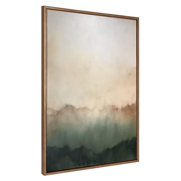 Kate and Laurel Sylvie Green Mountain Abstract I Framed Canvas by Amy Lighthall (Set of 1) Abstract Art Print 31.49 in. x 42.00 in.