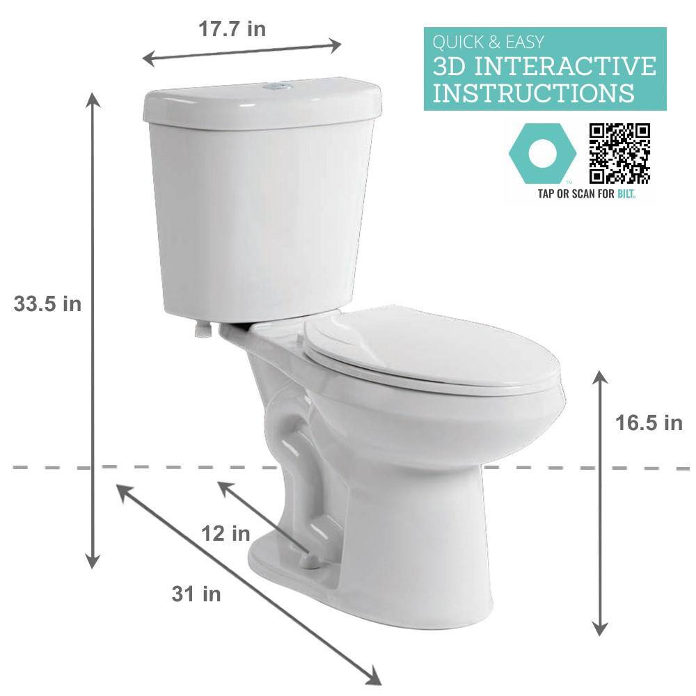 Glacier Bay 2 Piece 1 1 Gpf 1 6 Gpf High Efficiency Dual Flush Complete Elongated Toilet In White Seat Included N2316 The Home Depot