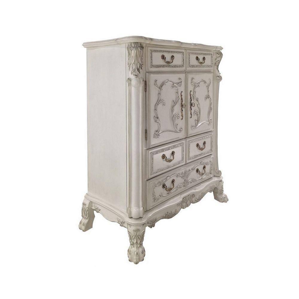 Benjara 21 in. White 5Drawer Wooden Chest of Drawers BM296831 The