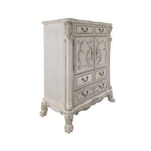 21 in. White 5-Drawer Wooden Chest of Drawers