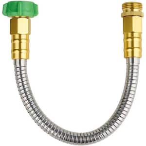 5/8 in. Dia x 1 ft. 304 Stainless Steel Short Garden Hose with Female to Male Metal Connector, Anti-Leakage Kink Free