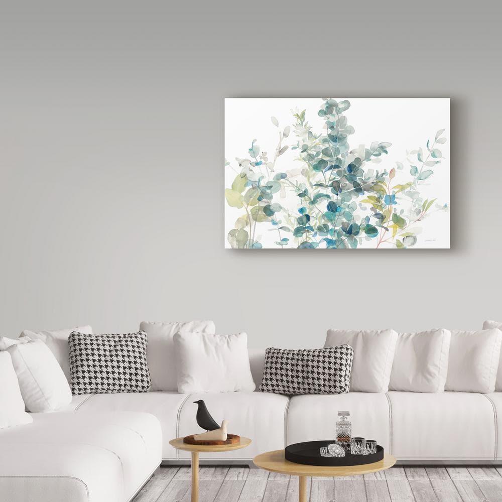 Eucalyptus I White Crop Botanical Canvas Print