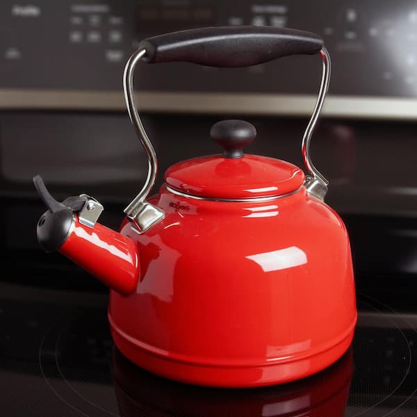 Vintage KitchenAid 2 Quart Whistling Red Tea Kettle Rubber Handle
