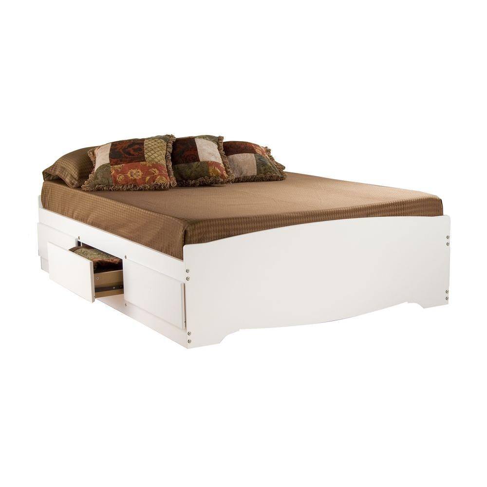 Mate's Light Wood Full Platform Bed with 6 Storage Drawers