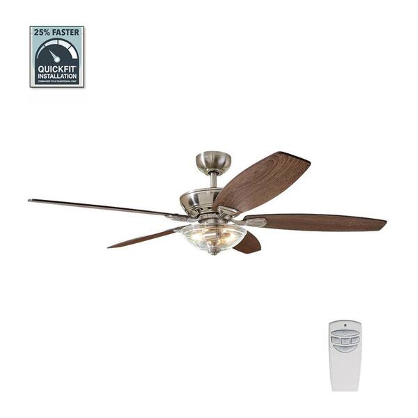 Home Decorators Collection Connor 54 in. LED Brushed Nickel DualMount