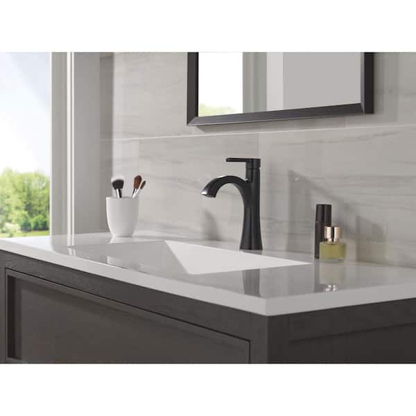 Lineax Single Handle Single Hole Bathroom Sink Faucet in Matte Black