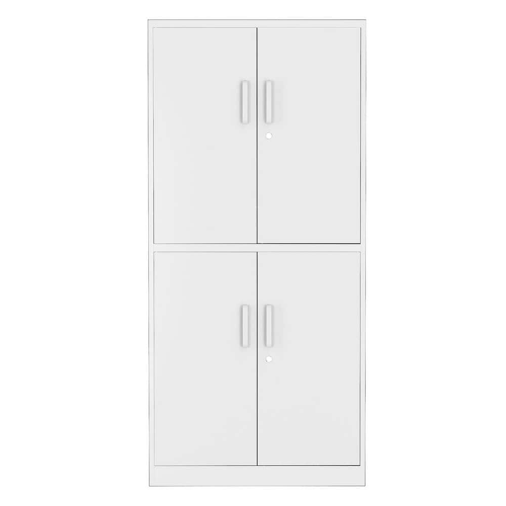 Lockable White Metal Storage with Doors AM916C134 The Home Depot