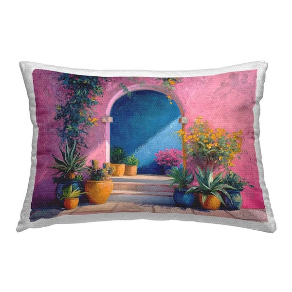Stupell Industries Floral Arched Doorway Outdoor Printed Throw Pillow by Imagine It Images